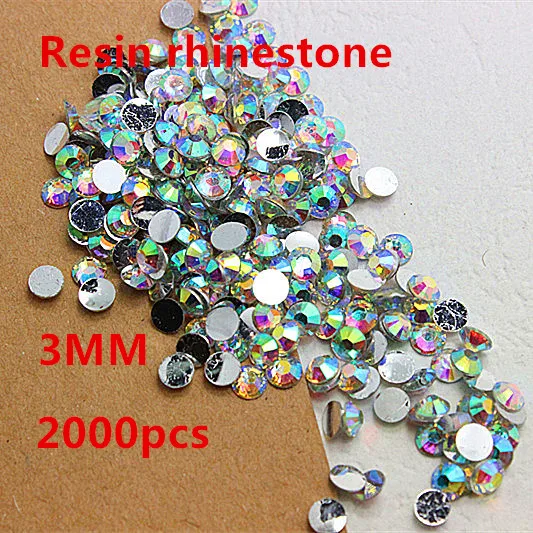 

Resin rhinestone ! 3.0MM nail art rhinestone crystal AB 5000pcs/pack very shiny and brilliant