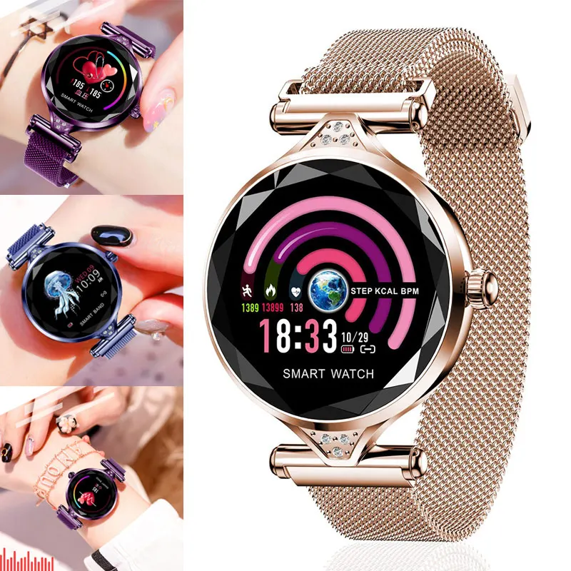 

1 Pcs Women Smart Watch Bracelet Bluetooth Heart Rate Monitor Pedometer for Android iOS KQS8
