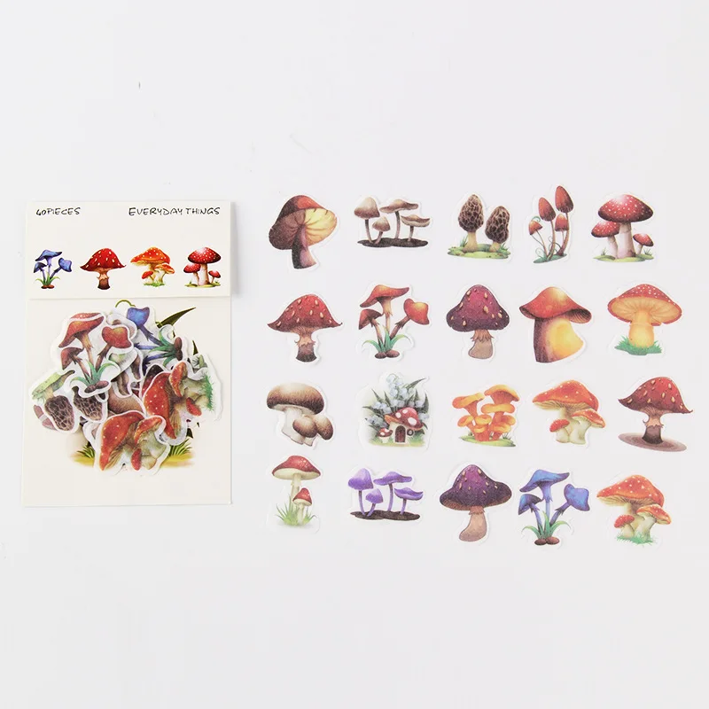 

Colorful Mushroom Mini Bag Bullet Journal Decorative Stationery Stickers Scrapbooking DIY Diary Album Stick