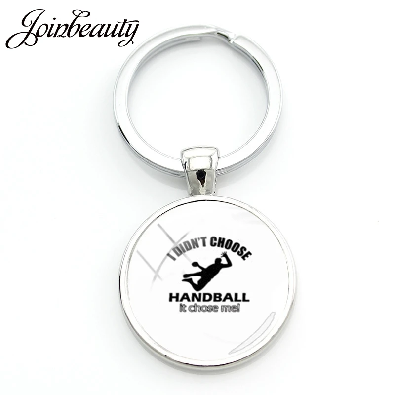 

JOINBEAUTY Fashion Plate Glass Cabochon Dome Keyring HANDBALL it choose me Art Picture Keychain jewelry FQ580