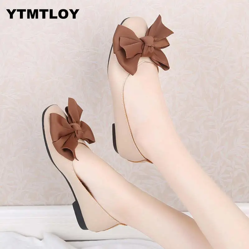 

2019 New Spring/Autumn Casual Round Toe Retro Slip-on Butterfly-knot Fashion Falts Women Shoes Ballerina Zapatos De Mujer Flats
