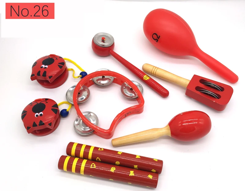 

BIG SALE 6pc new musical instruments toy set wooden percussion instruments for baby preschool kids music rhythm educational