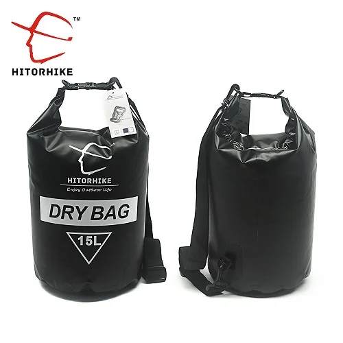 HITORHIKE 15L/25L Водонепроницаемый сухой мешок Открытый Плавательный Кемпинг Рафтинг сумка для хранения с регулируемыми ремнями 5 цветов - Цвет: 15L black