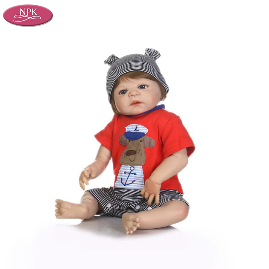 NPK Reborn Baby Doll Realisitc Boys Babies Dolls 23 inch 57CM Full Body Vinyl Silicone Completa Lifelike Alive Bebe Beth Toys  (8)
