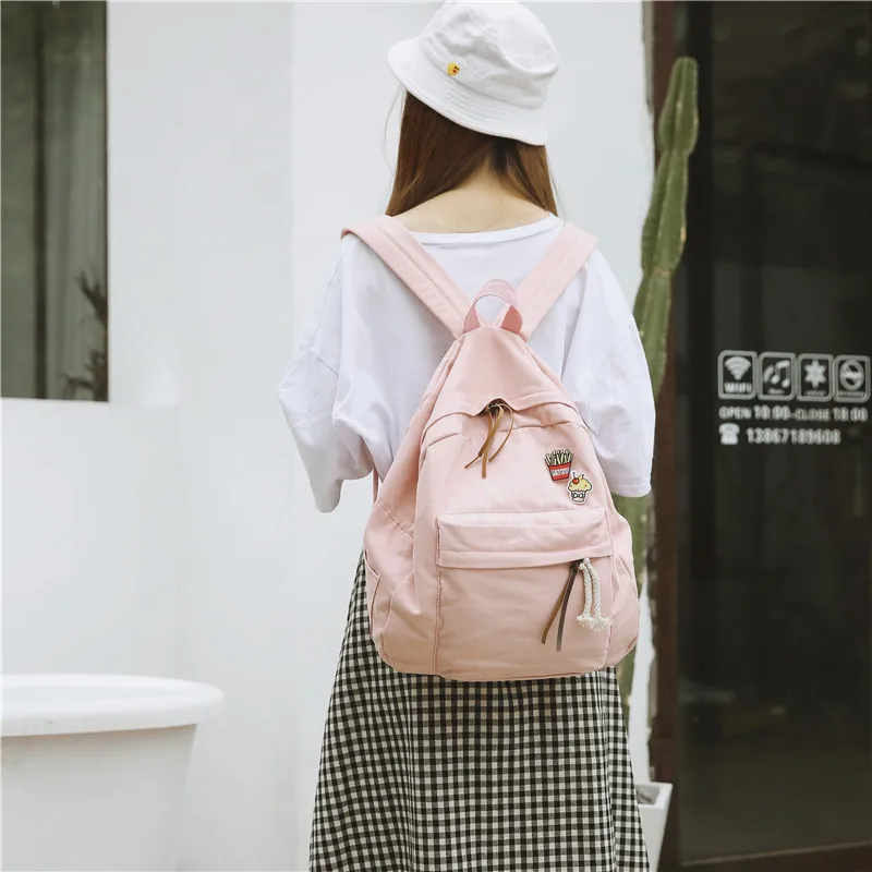 Menghuo Women Backpack for School Teenager Girls Vintage Stylish School Bag Ladies Cotton Fabric Backpack Female Bookbag Mochila (39)