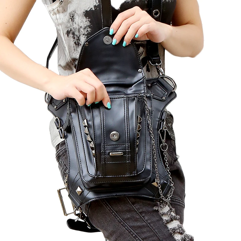 Паровая сумка в стиле панк, Готическая поясная сумка для мужчин и женщин, сумка через плечо в стиле ретро рок, сумка на плечо