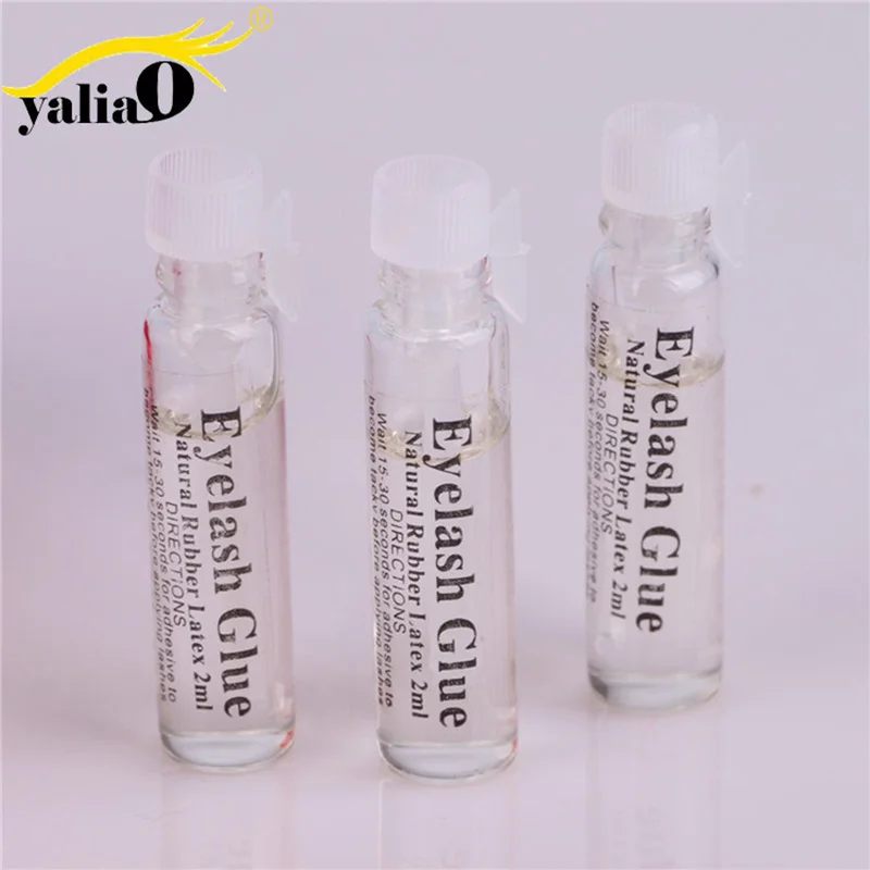 

YALIAO A32 2ml Travel Size Set Eyelash Glue Makeup Adhesive Long Lasting Glue Portable Size Transparent Glass For False Eyelash