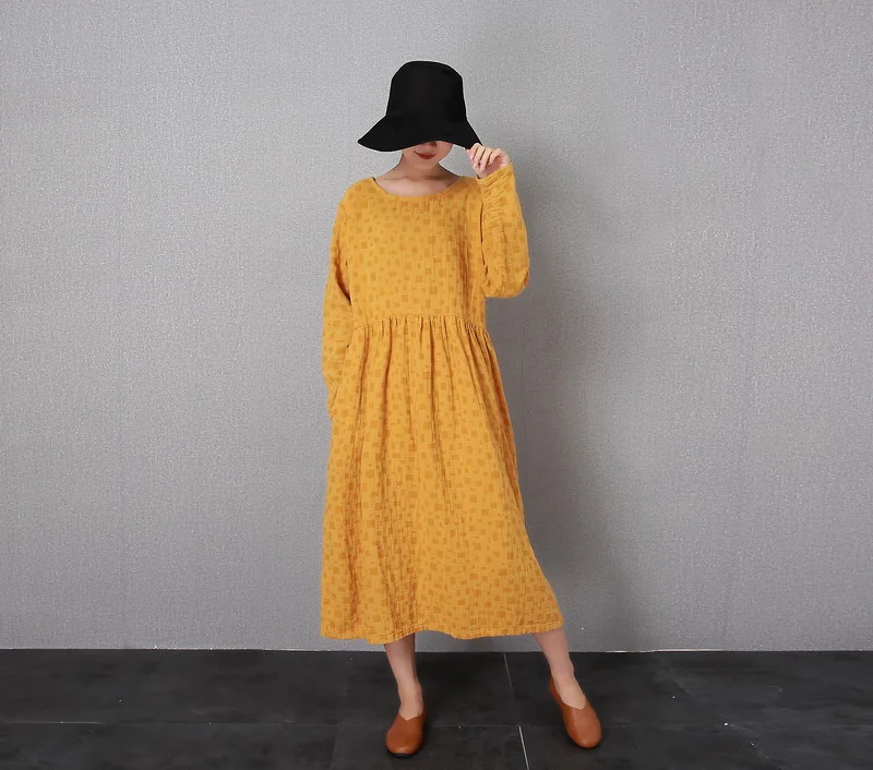 Women Retro Dress Ladies Spring Waisted Female Vintage Autumn | Женская одежда