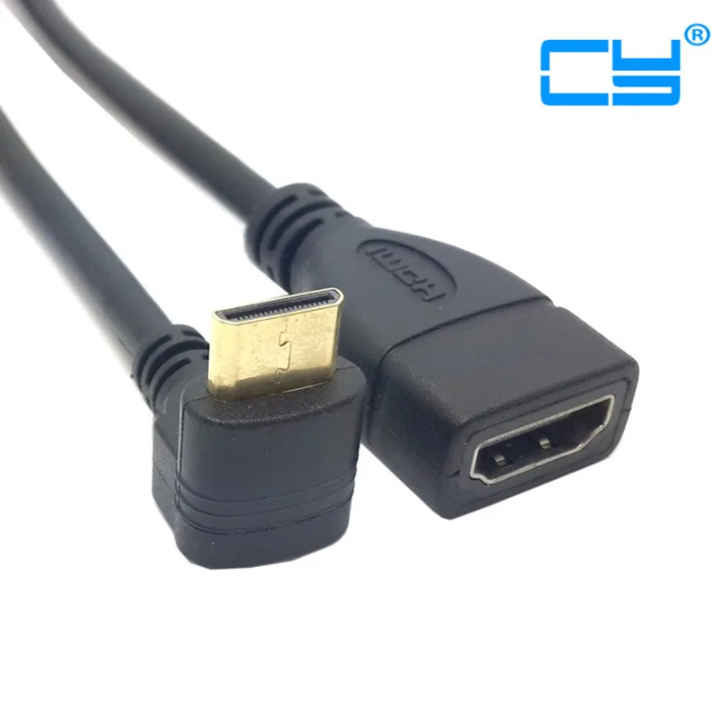 90 Degree up Right Angled Mini HDMI Male to HDMI Female Adapter Cable