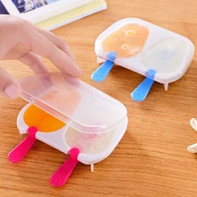 1 шт. новые кухонные гаджеты Снеговик лотки для льда мороженое эскимо формочки для льда в виде фруктового льда коробка с крышкой синий красный цвет