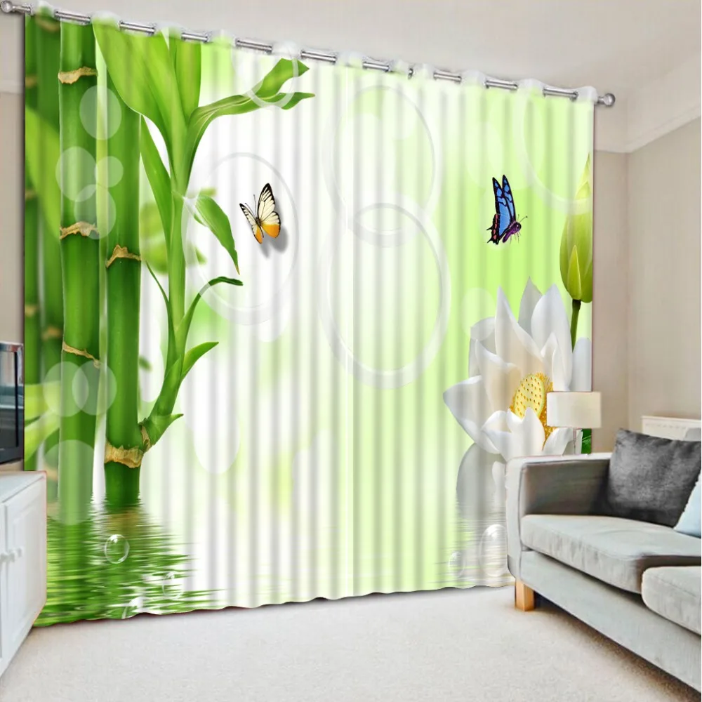Window Blackout Luxury 3D Curtains set For Bed room Living room Office Hotel Home bamboo curtains louts curtain