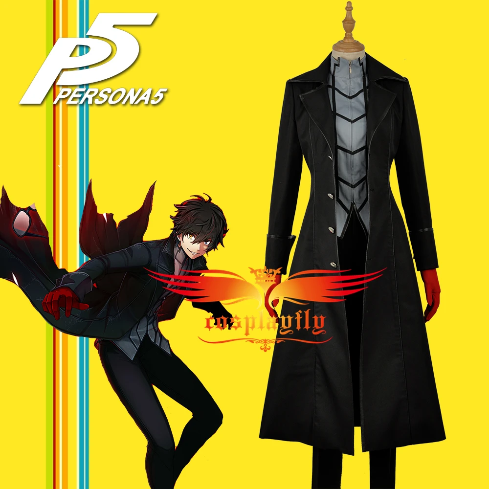 Аниме Persona 5 Leading Character Hero Kaitou костюмы для косплея женщин и мужчин Черная куртка