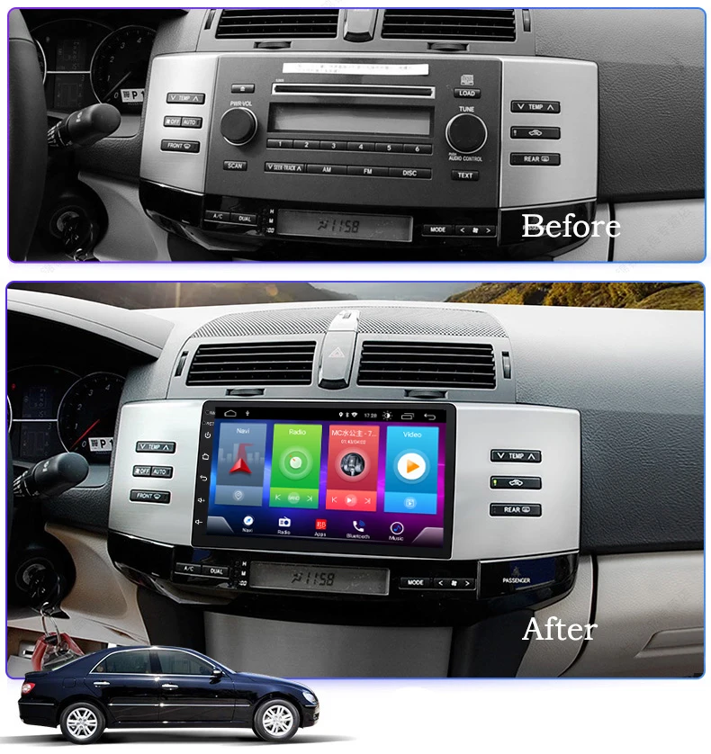 

Full Touch Car Android 8.1 Radio Player For TOYOTA Reiz 2005-2009 Vehicle GPS Navigation Video Multimedia Built In Bluetooth