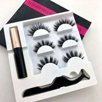 

Magnet Eyelash Magnetic Liquid Eyeliner& Magnetic False Eyelashes & Tweezer Set Waterproof Long Lasting Eyelash Extension