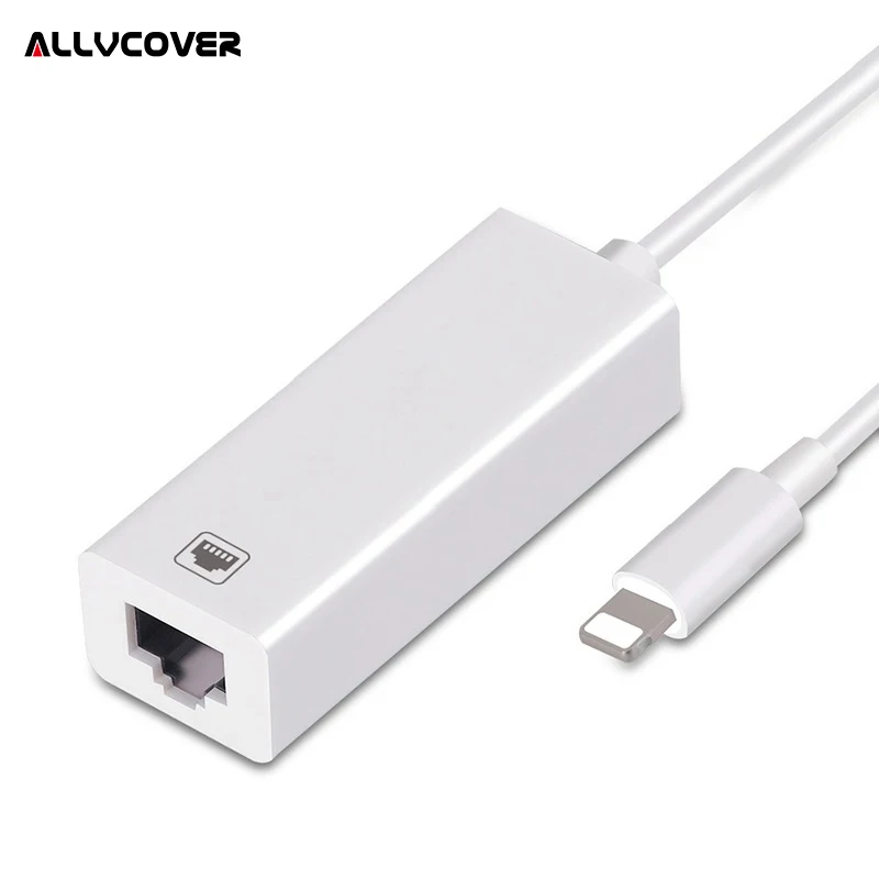 Allvcover 100Mbps Network Cable Adapter For Lightning to RJ45 Ethernet LAN Wired Overseas Travel Compact iPhone/iPad Series | Мобильные