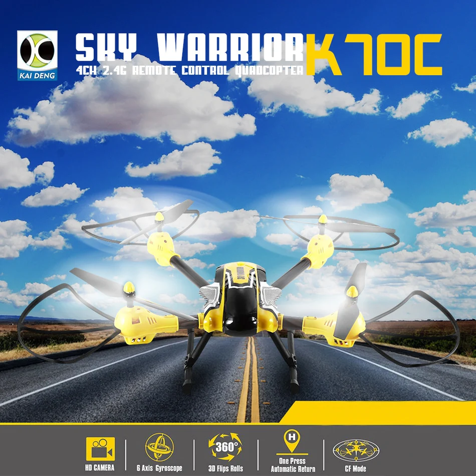 2018 New High-defintion KAIDENG K70C Sky Warrior 2.4G 4CH 6 Axis Gyro 3D Flip Headless Mode 2.0MP Camera RC Quadcopter EU Plug цена 2018 New High-defintion KAIDENG K70C Sky Warrior 2.4G 4CH 6 Axis Gyro 3D Flip Headless Mode 2.0MP Camera RC Quadcopter EU Plug цены онлайн
