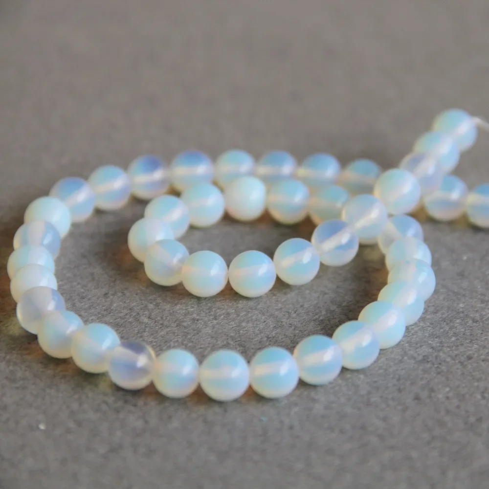 

8mm Accessory Crafts Sri Lanka Moonstone Round Opal Jewelry Making Design DIY Beads Semi Finished Stones Balls Gifts 15inch Ball
