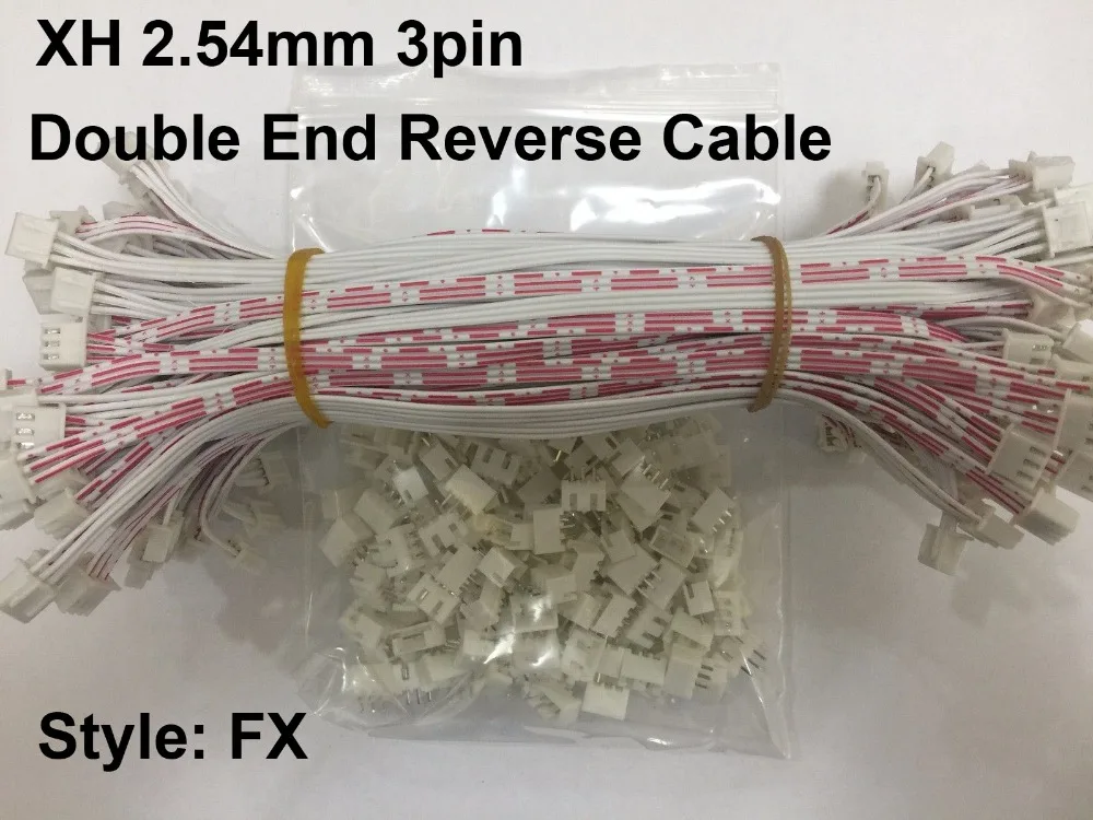 

100sets Micro Mini XH 2.54mm 3-Pin Female to Female Connector Length 200mm Double End Reverse Plug