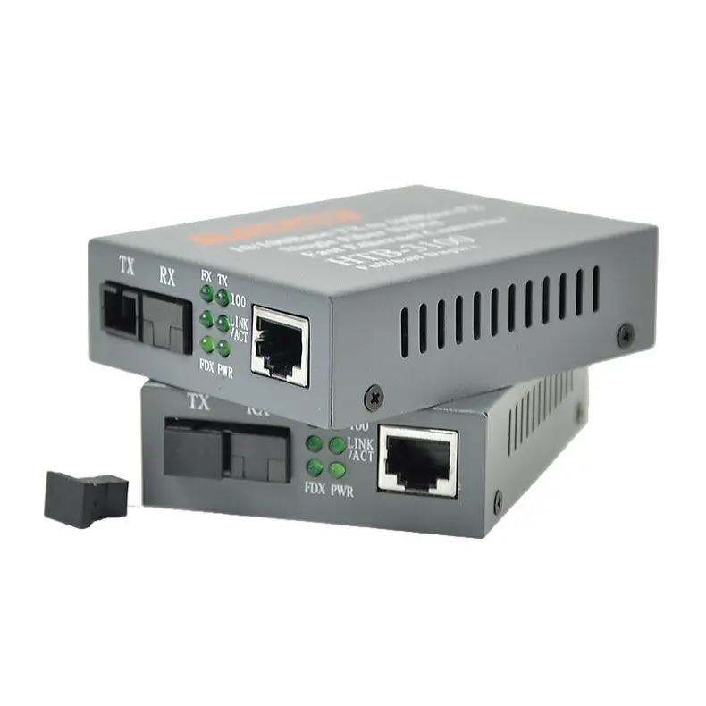 Волоконно оптический медиа конвертер 10/100 Мбит/с RJ45 однорежимный 25 км HTB 3100A/B 1