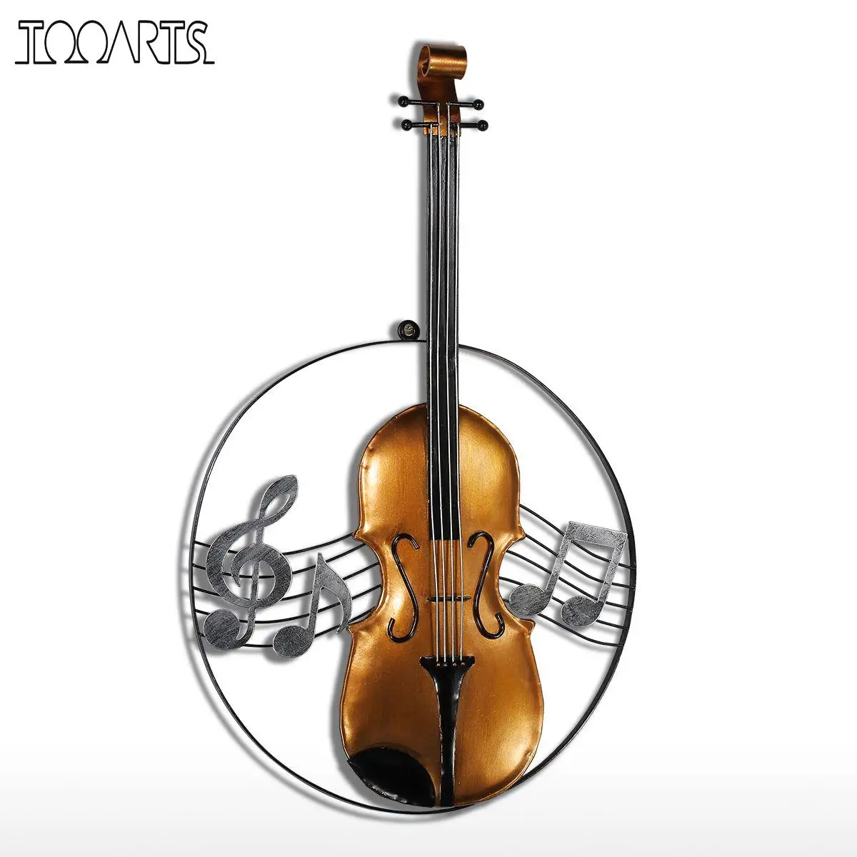 Kopen Tooarts Viool Beeldje Ornament Moderne Metalen Home Decor Thema Wandkleden Decor Muziek Thema Instrument Craft Gift