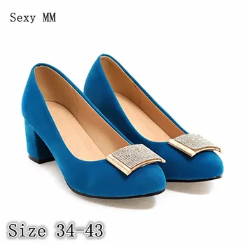 

Women Med High Heels Pumps Woman High Heel Shoes Office Party Wedding Shoes Kitten Heels Plus Size 33-40 41 42 43 High Quality