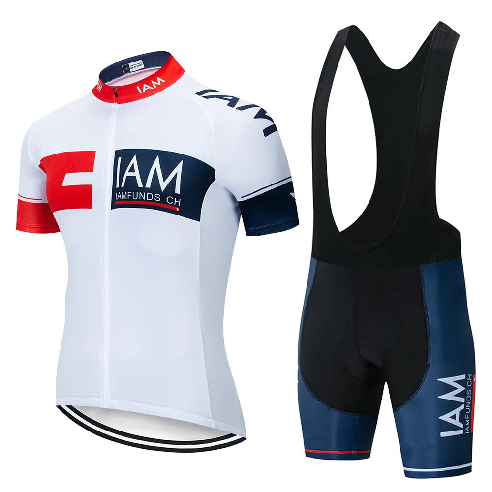 Бренд IAM классический Велоспорт Джерси нагрудник шорты полный черный нагрудник с итальянской тканью ног и 9d гель Pad велосипедная одежда - Цвет: Cycling set