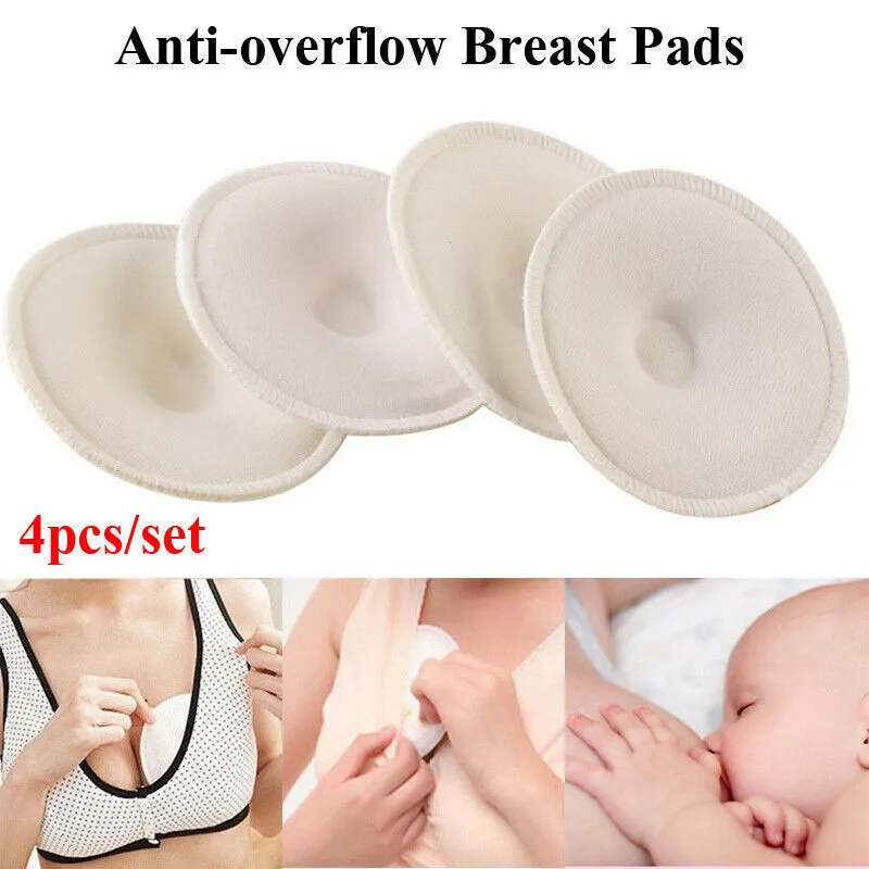 

4x Feeding Washable Reusable Maternity Anti-overflow Breast Pads Mammy Nursing Pad Bra Cotton Absorbent Breastfeeding