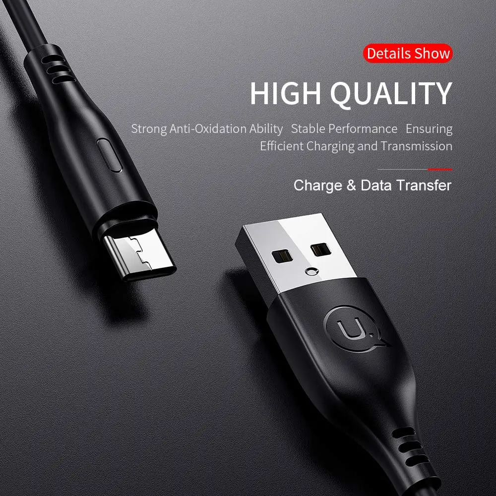 USAMS type c кабель 2 м 1 м кабель для samsung huawei Xiaomi 2A Быстрая зарядка USB C кабель для передачи данных typ-c кабель зарядное устройство