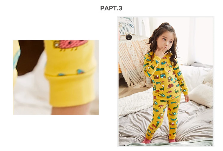 Детский пижамный комплект с длинными рукавами для мальчиков и девочек, осенне-зимняя одежда для сна с героями мультфильмов, пижама, детская Милая Пижама, комплект для детей от 2 до 11 лет