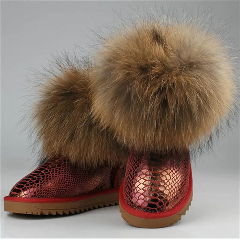 Г., модные ботинки с мехом енота женские зимние ботинки ручной работы из воловьей кожи наивысшего качества Новое поступление, модные теплые ботинки