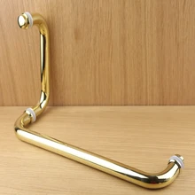 Устойчивая к кинетической энергии импортной легкий Золотое стекло для душевой дверная ручка длина линии боковой двери поручни