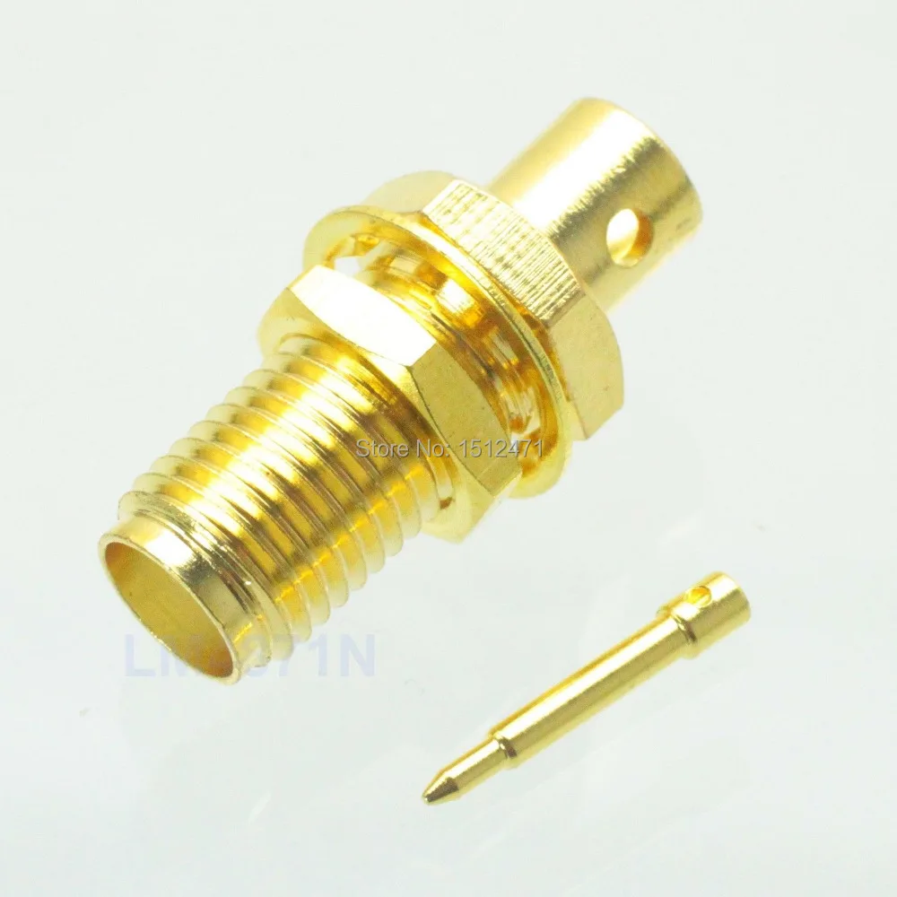 

Connector RP*SMA female plug bulkhead semi-rigid RG402 0.141" Cable straight