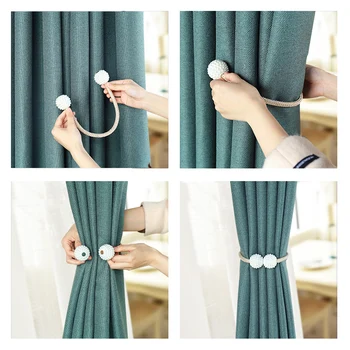 1x Pearl Magnetic Curtain Clip Curtain Holders Tieback Buckle Clips Hanging Ball Buckle Tie Back Curtain Accessories Home Decor 2