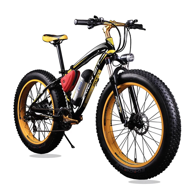 Cheap New Bicycle 36V  Lithium Battery Electric Snow Bike SHIMAN0 21 Speeds Mountain Bike Electric Bicycle Road Bike Black and Yellow