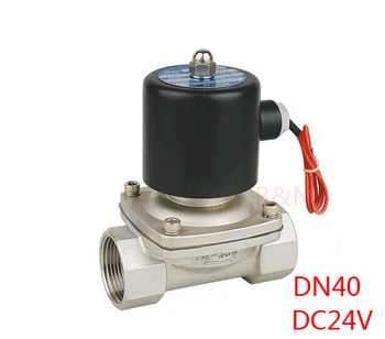 

new 2W400-40B 1-1/2'' DC 24V stainless steel 304 Electric solenoid valve,DN40 ss304 magnetic valve for air water oil 1.5 1 1/2 i