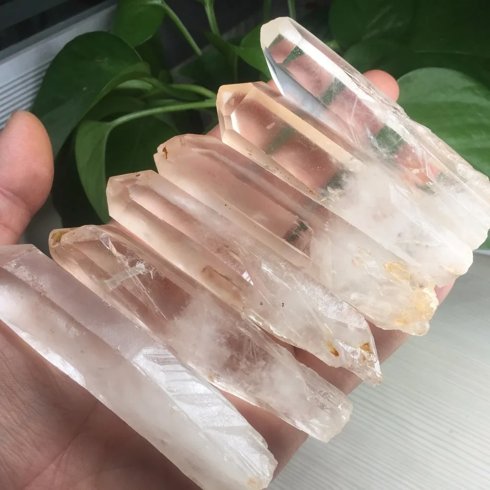 

6pcs a lots Natural Clear and Rock Quartz Crystal Specimen Wand Healing Point Reiki Stone Birthday gifts