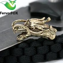 1PC Chinese dragon Metal Beads Camping Alloy For Outdoor Knife Bracelet DIY Paracord Accessories