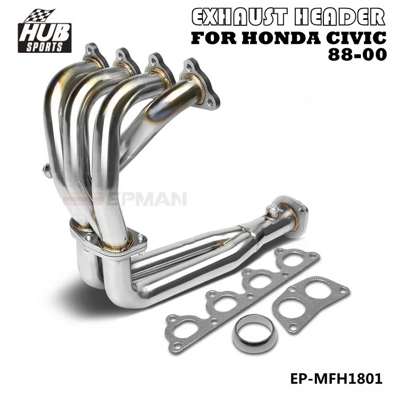 Гоночный коллектор выпускной для HONDA CIVIC 88 00 CRX DEL SOL SOHC D16 D SERIES HU MFH1801|honda racing|racing