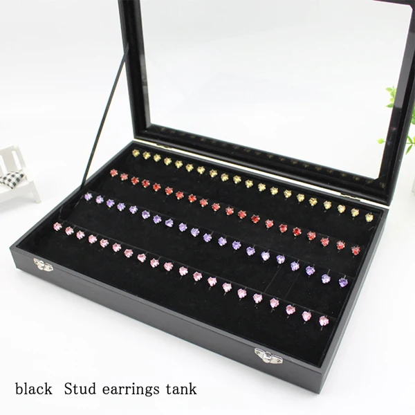 Кольцо, серьги-подвески, серьги, шкатулка для украшений, выставочная витрина для украшений/полка - Цвет: Stud earrings box