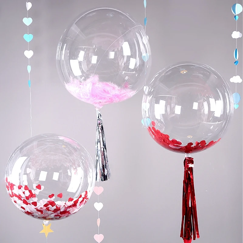 1 шт., прозрачные воздушные шары+ перьевые шары, украшение для дня рождения, свадьбы, вечеринки, прозрачный шар, большой шар