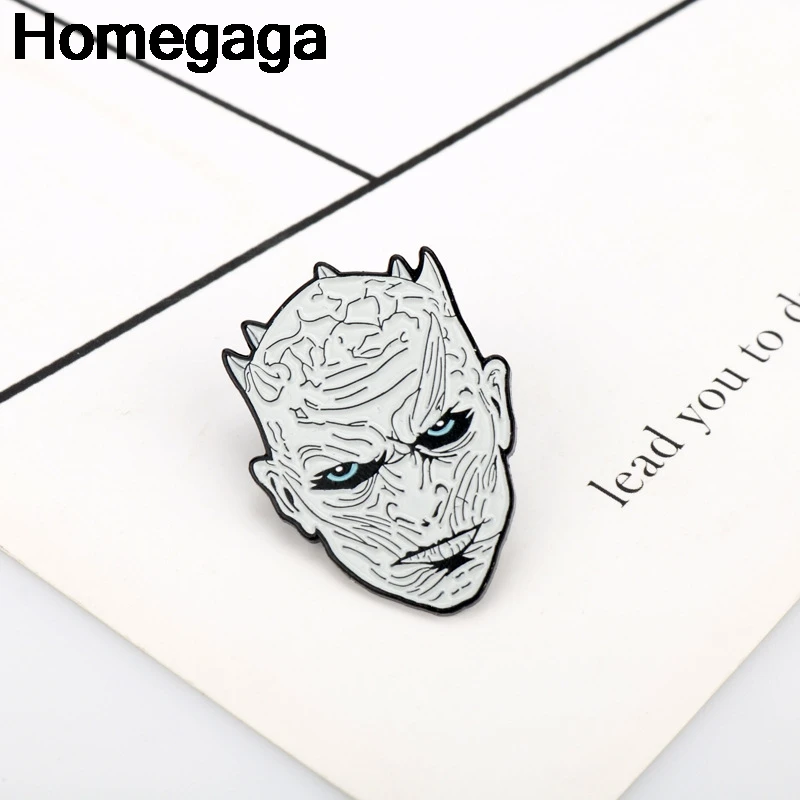 Homegaga Игра престолов ночной король цинк галстук забавные булавки броши для рюкзака, одежды для мужчин и женщин шляпа Декоративные значки медаль D2109