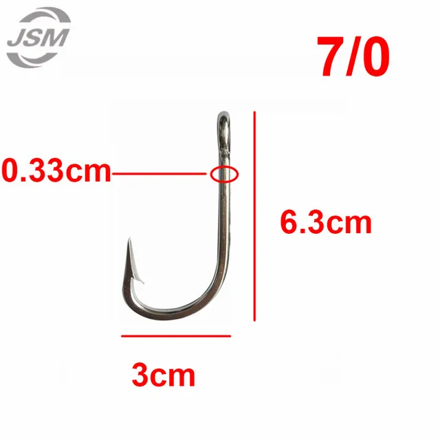 Amo Mustad Big Game 7731A-DT, Misura 10/0, Per Pesca D'altura E Grosse Prede
