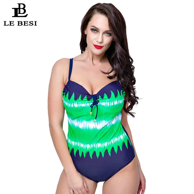 

LEBESI 2017 New Sexy Swim Wear Lady High Cut Bathing Suit Ruffle Plus Size Monokini Swimwear Women's One Piece Swimsuit