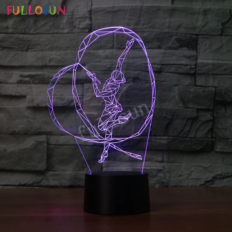 

USB Lamp 3D Art Gymnastic Night Light USB Charging Table Lamp LED Touch Control Lights 7 Color baby Bedside Lamp