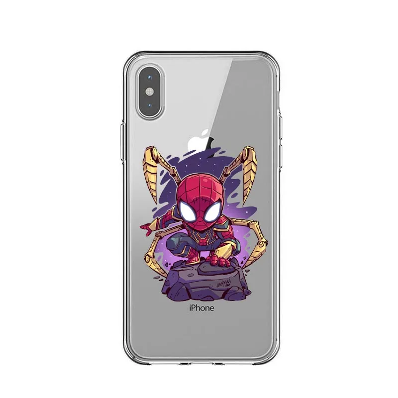 Marvel Groot Железный человек паук Дэдпул Джокер Мягкий ТПУ чехол для телефона для iPhone X 11 Pro Max 6 6s 7 8 Plus XR XS MAX - Цвет: TPU