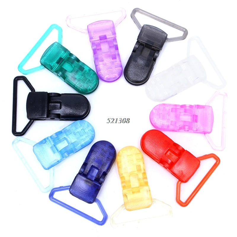 

(OOTDTY) 2017 New 5Pcs 25MM Plastic Clips Transparent Pacifier Clips Soother Holder For Baby Pacifier MAR20_17