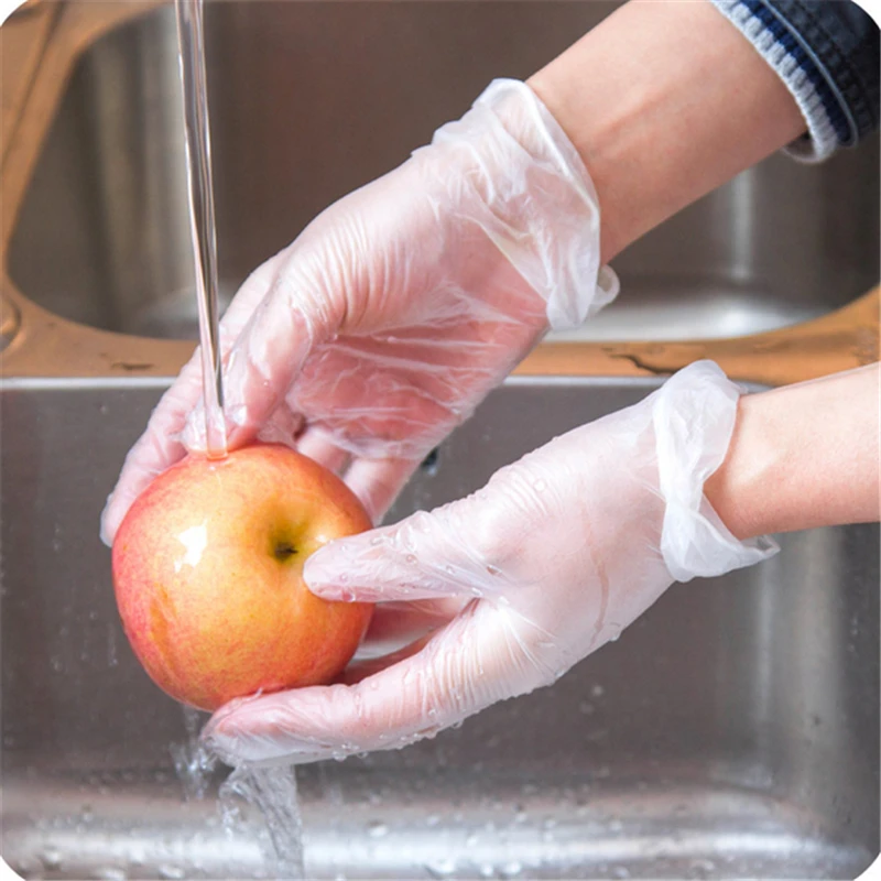 Transparent Disposable PVC Gloves 50/100 PCS for Home Cleaning