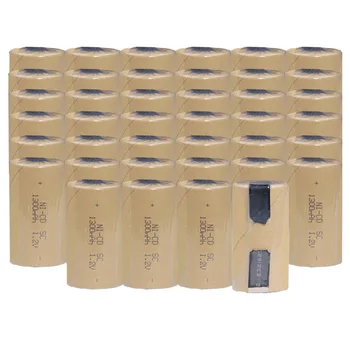 

40 pcs SC battery 1.2V SUBC real capacity fast delivery batteries rechargeable 1300mah flat top for makita for hitachi