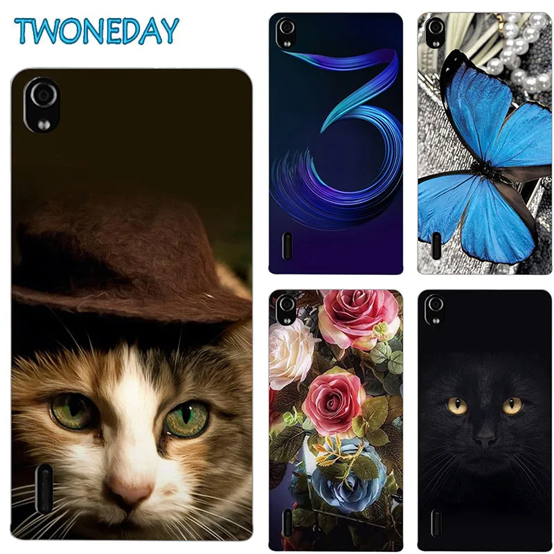 

Case For Huawei Ascend P7 P7-L00 P7-L05 P7-L10 P7-L11 Colorful Printing Phone Cover Cute Turbo Case For Huawei P7 Frozen Coque