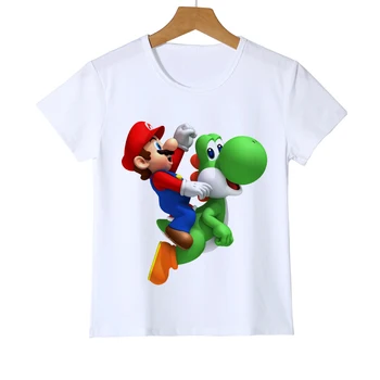 

Boy Girl Baby Cartoon Super mario Youth's T-Shirt Fashion Anime Mario Design Printed Kid T Shirt Hipster Cool Tops Tee Z37-8